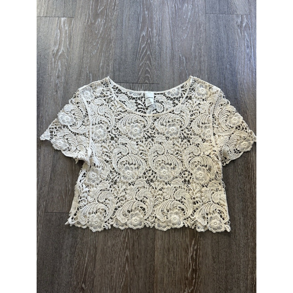 Express Open Knit Floral Top Y2K Dainty Fairy Boho Festival Coquette Feminine
